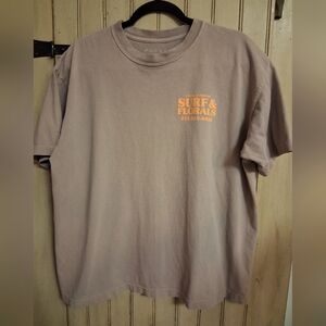 PacSun Tan Tee with Orange Surf Graphic, Mens Size Large